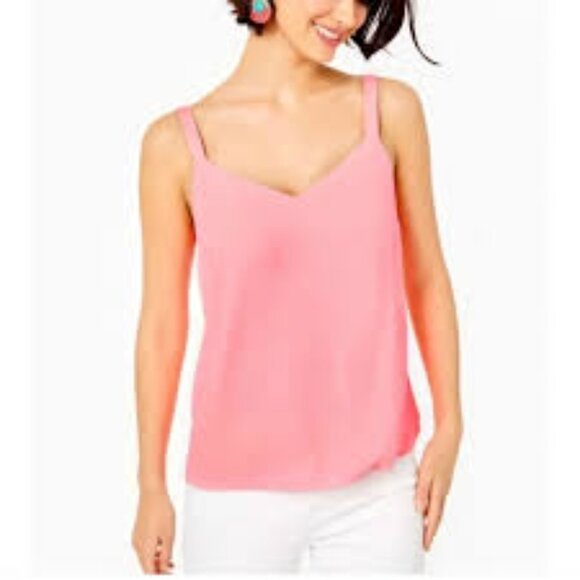 NWT Lilly Pulitzer Nadia Cami top in Lilly’s Coral Size Medium - Picture 4 of 7